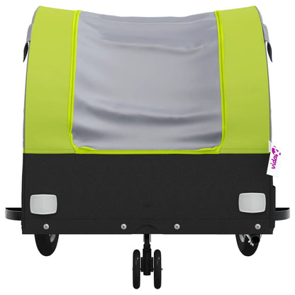 vidaXL Remorque de vélo noir et vert 30 kg fer