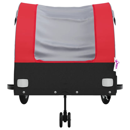 vidaXL Remorque de vélo noir et rouge 45 kg fer