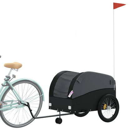 vidaXL Remorque de vélo noir 45 kg fer