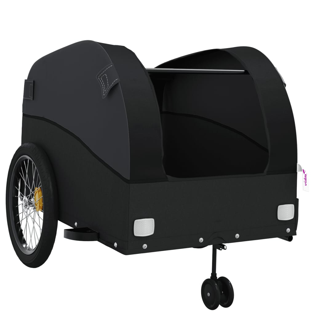 vidaXL Remorque de vélo noir 45 kg fer