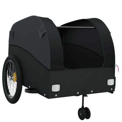 vidaXL Remorque de vélo noir 45 kg fer