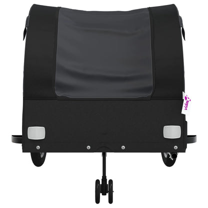 vidaXL Remorque de vélo noir 45 kg fer
