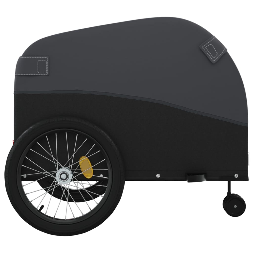 vidaXL Remorque de vélo noir 45 kg fer