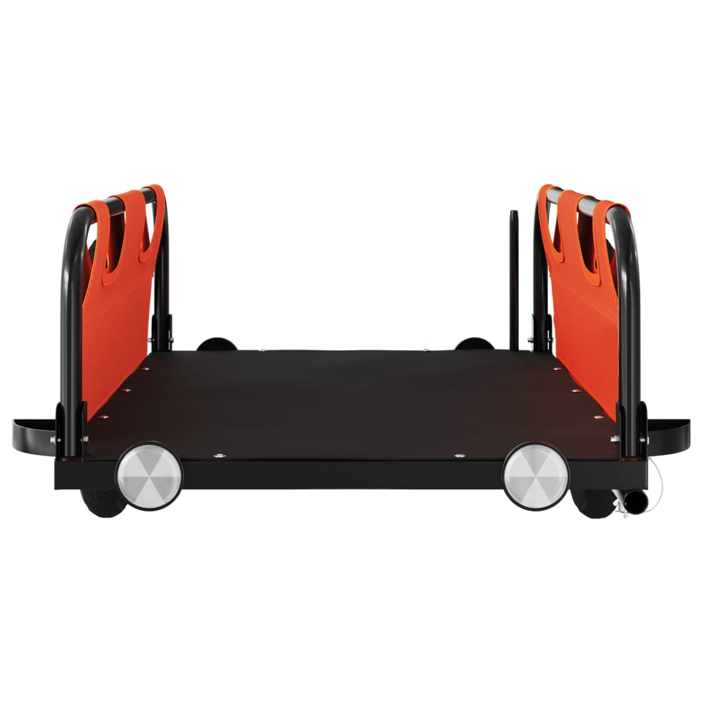 vidaXL Remorque de vélo orange tissu oxford et fer