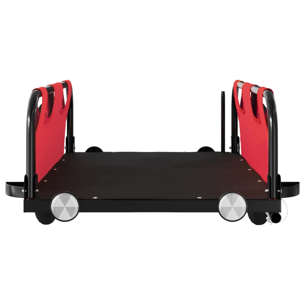 vidaXL Remorque de vélo rouge tissu oxford et fer