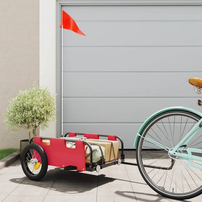 vidaXL Remorque de vélo rouge tissu oxford et fer