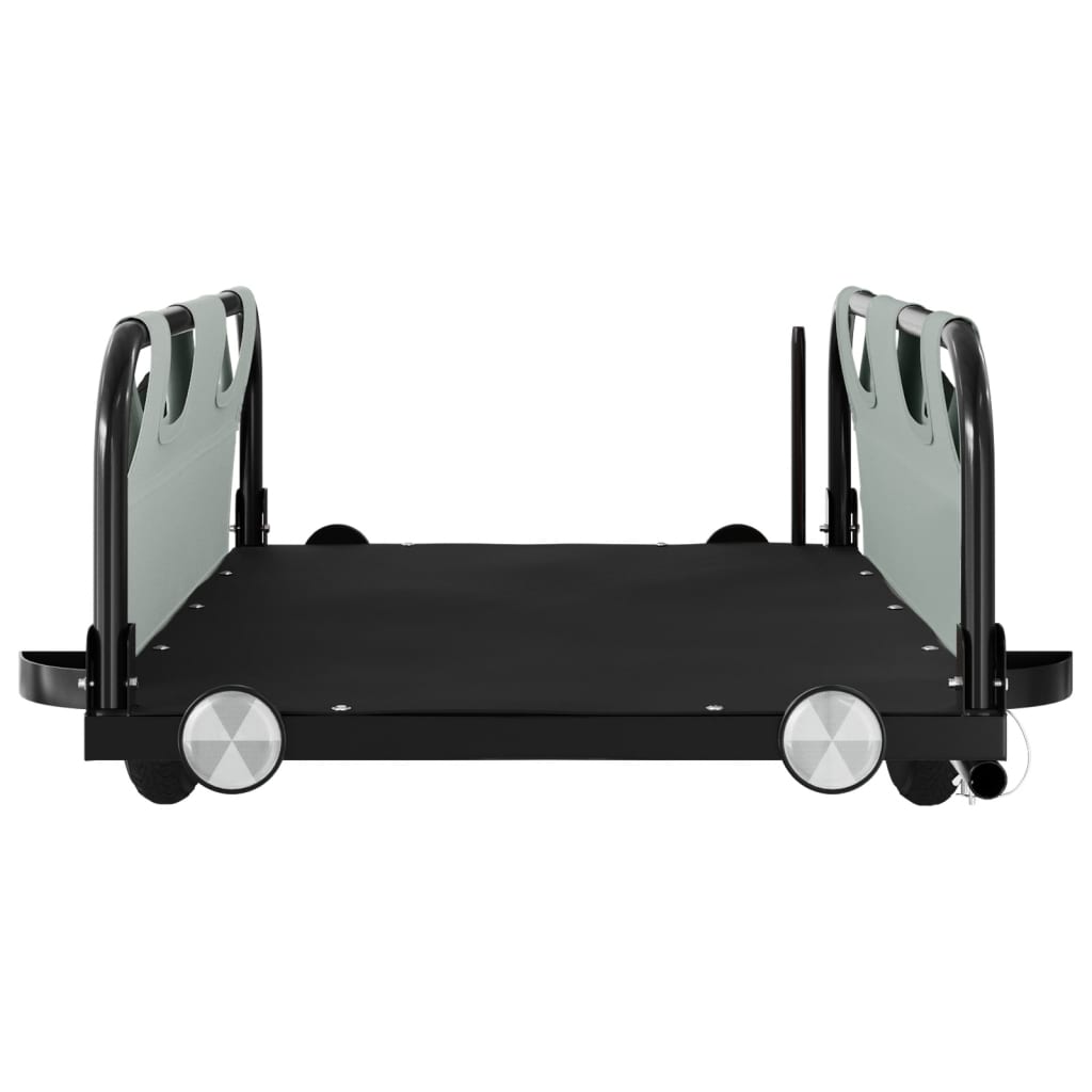 vidaXL Remorque de vélo gris tissu oxford et fer