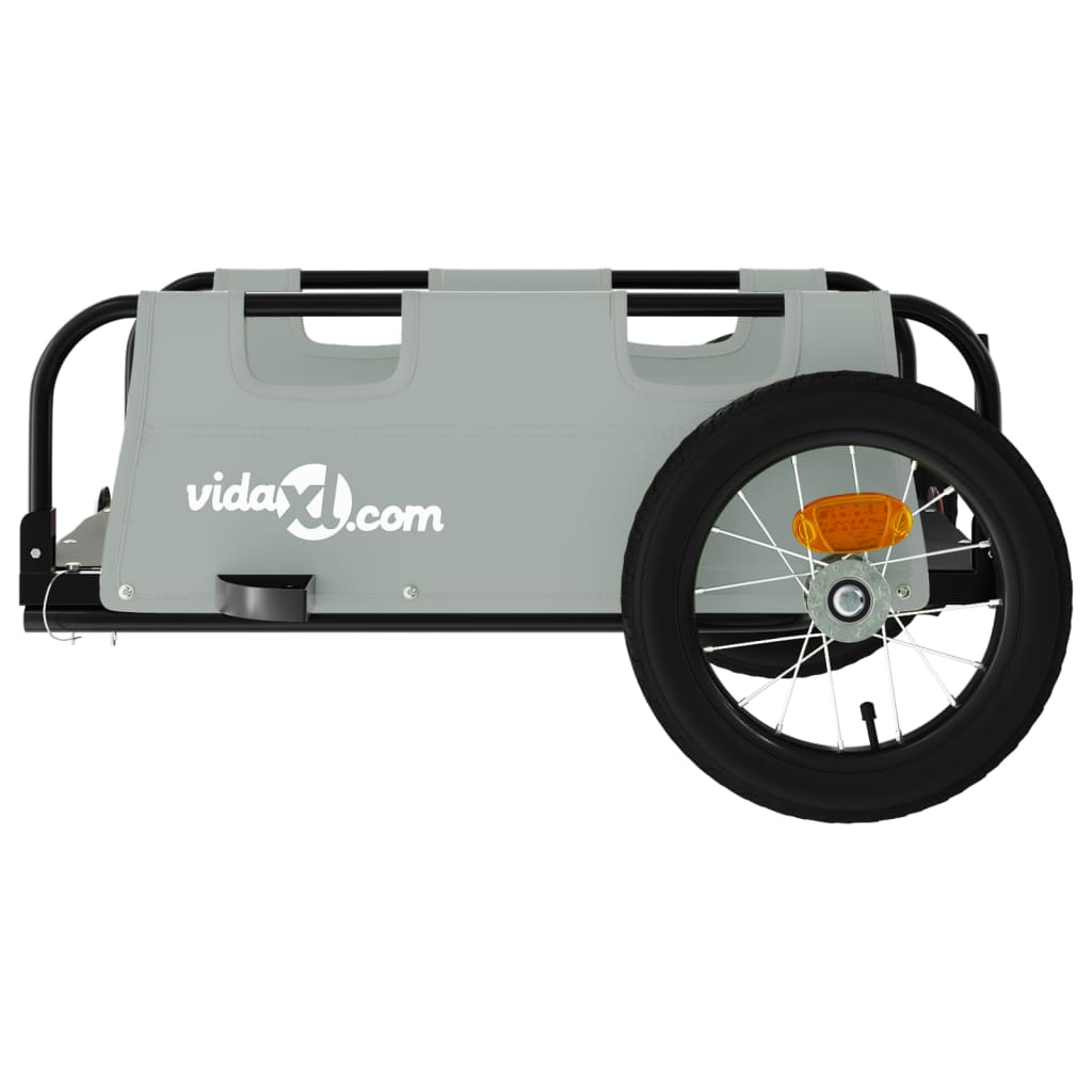 vidaXL Remorque de vélo gris tissu oxford et fer