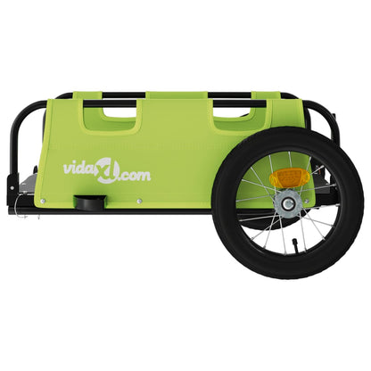 vidaXL Remorque de vélo vert tissu oxford et fer
