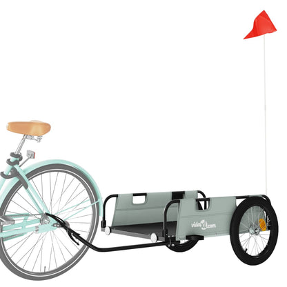 vidaXL Remorque de vélo gris tissu oxford et fer