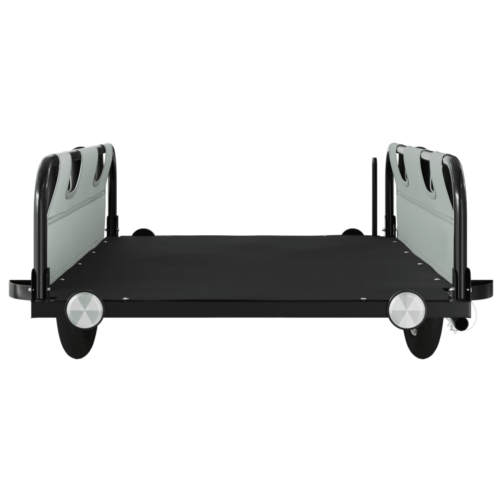 vidaXL Remorque de vélo gris tissu oxford et fer