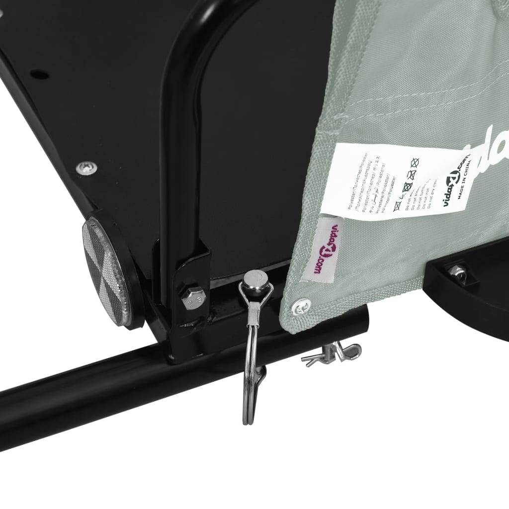 vidaXL Remorque de vélo gris tissu oxford et fer