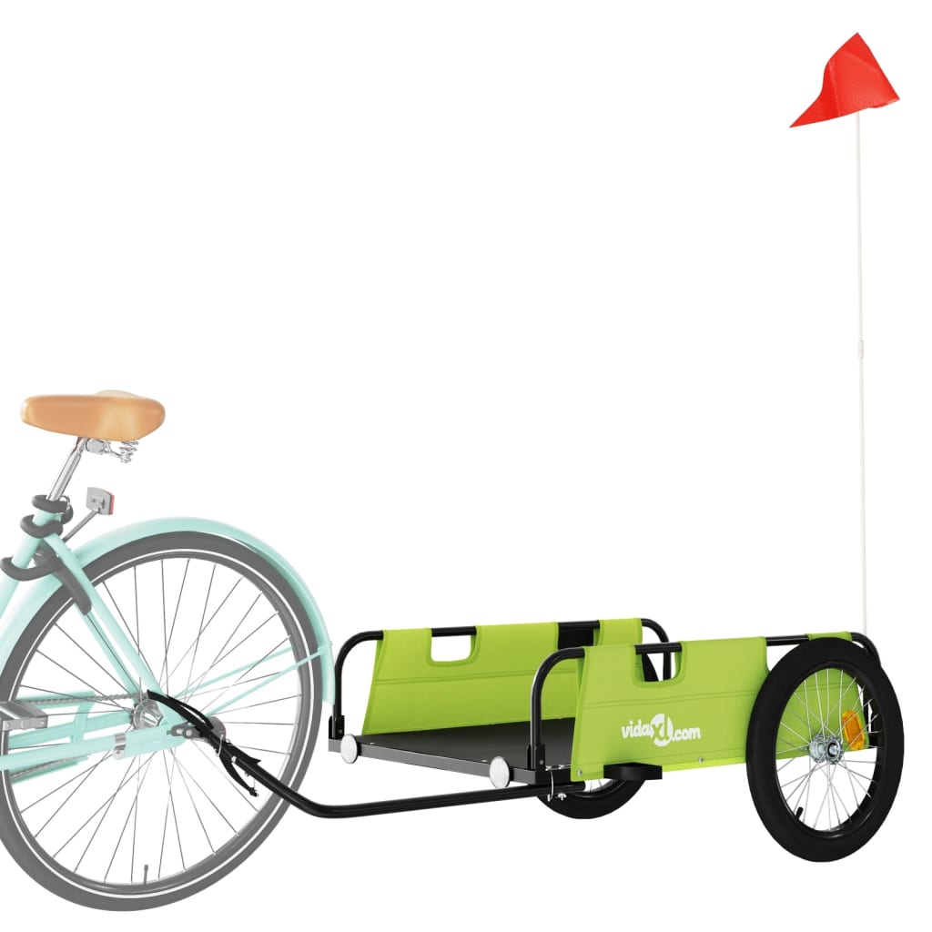 vidaXL Remorque de vélo vert tissu oxford et fer