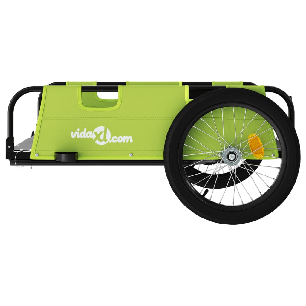 vidaXL Remorque de vélo vert tissu oxford et fer
