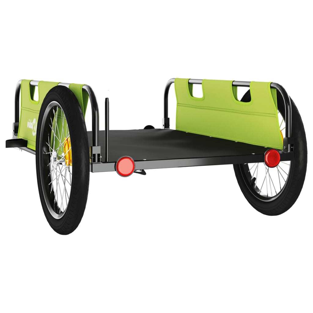 vidaXL Remorque de vélo vert tissu oxford et fer