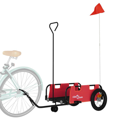 vidaXL Remorque de vélo rouge tissu oxford et fer