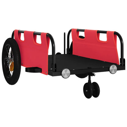 vidaXL Remorque de vélo rouge tissu oxford et fer