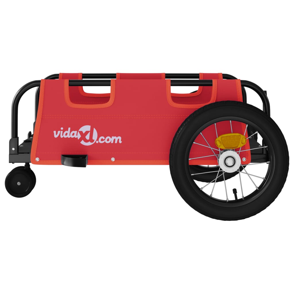 vidaXL Remorque de vélo rouge tissu oxford et fer