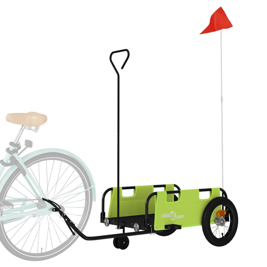 vidaXL Remorque de vélo vert tissu oxford et fer