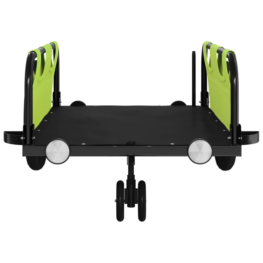 vidaXL Remorque de vélo vert tissu oxford et fer