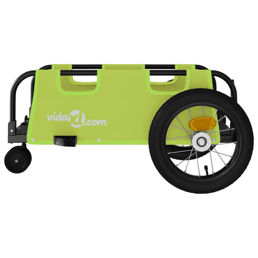 vidaXL Remorque de vélo vert tissu oxford et fer