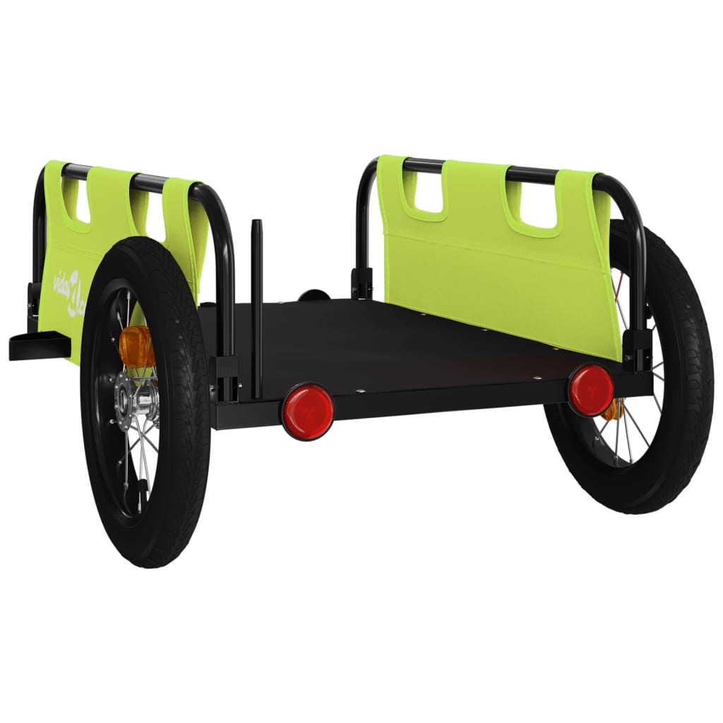 vidaXL Remorque de vélo vert tissu oxford et fer