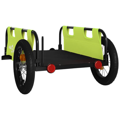 vidaXL Remorque de vélo vert tissu oxford et fer