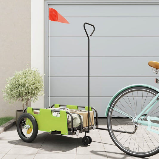 vidaXL Remorque de vélo vert tissu oxford et fer
