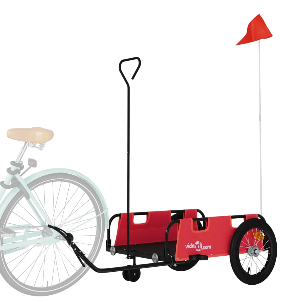 vidaXL Remorque de vélo rouge tissu oxford et fer