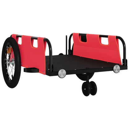 vidaXL Remorque de vélo rouge tissu oxford et fer