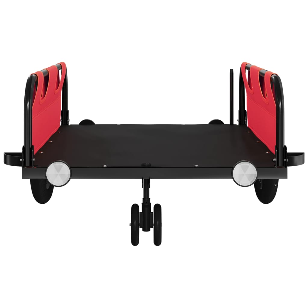 vidaXL Remorque de vélo rouge tissu oxford et fer