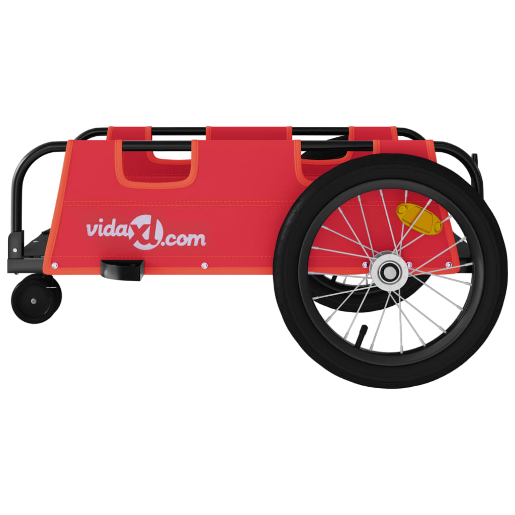 vidaXL Remorque de vélo rouge tissu oxford et fer