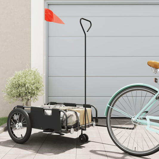 vidaXL Remorque de vélo noir tissu oxford et fer