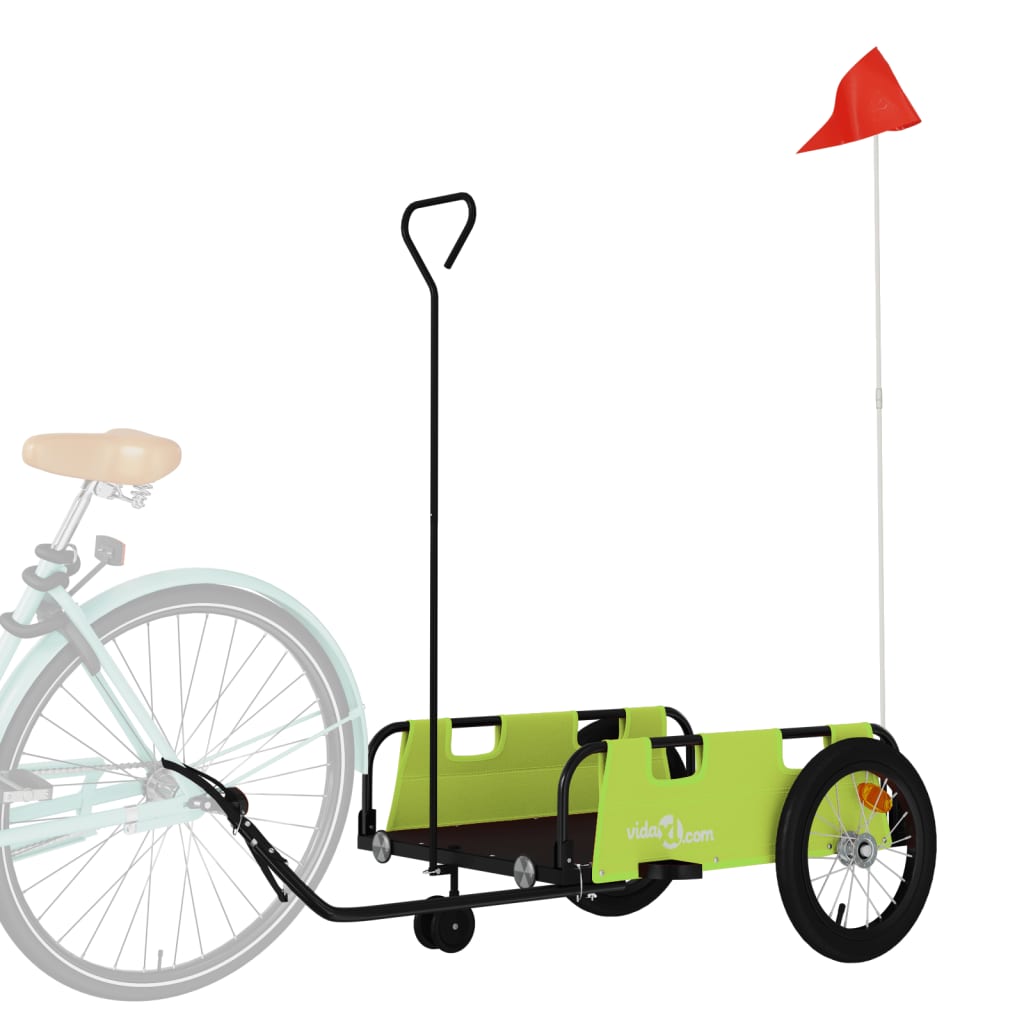 vidaXL Remorque de vélo vert tissu oxford et fer