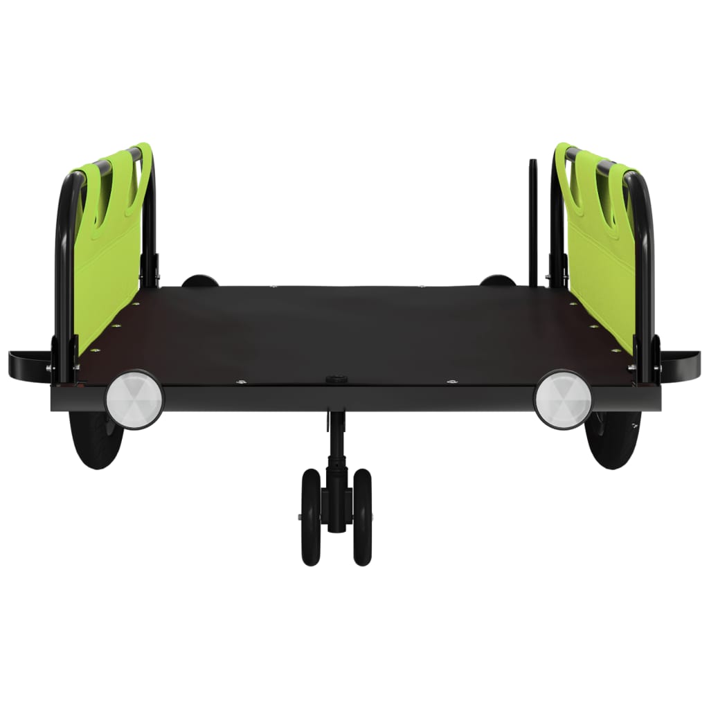 vidaXL Remorque de vélo vert tissu oxford et fer