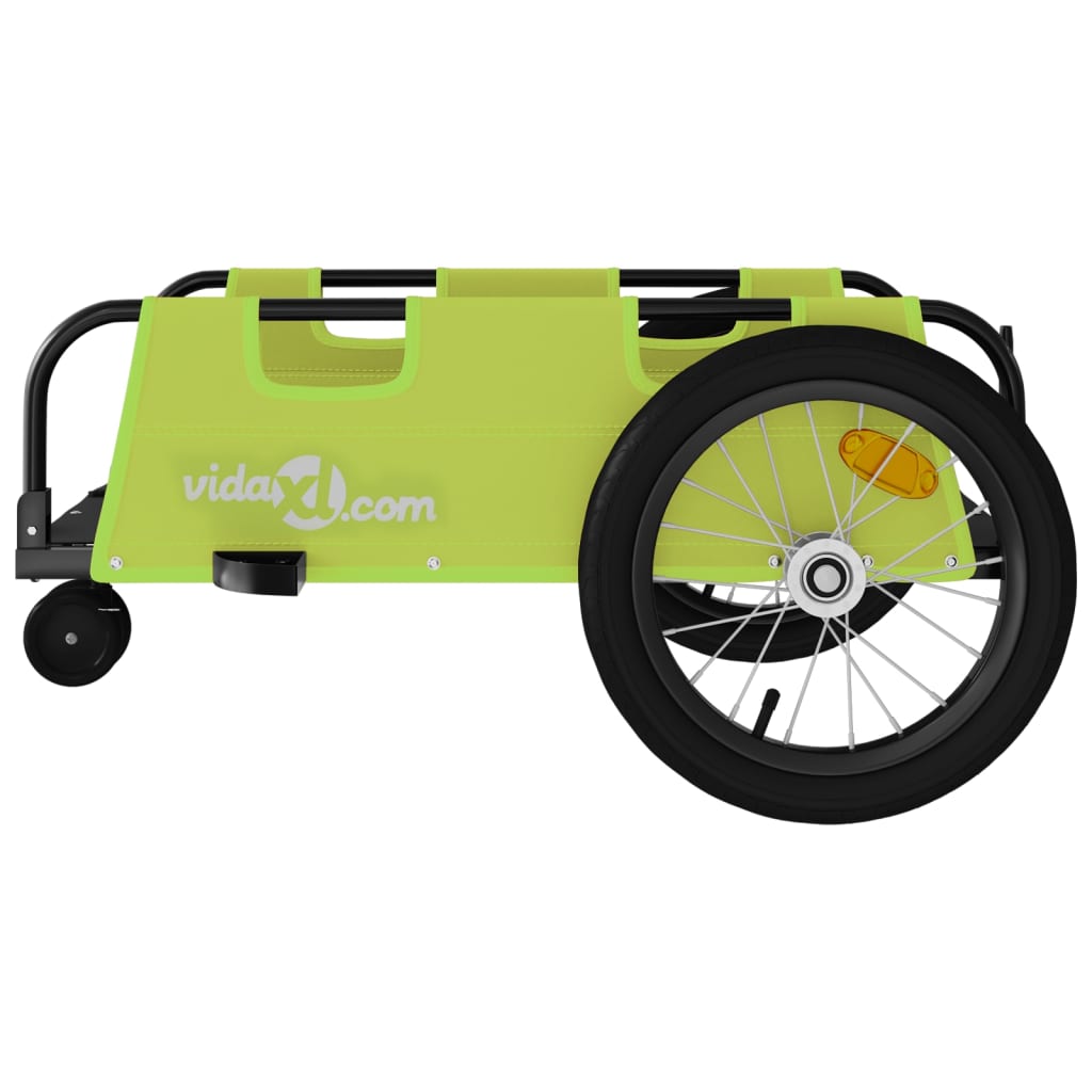 vidaXL Remorque de vélo vert tissu oxford et fer