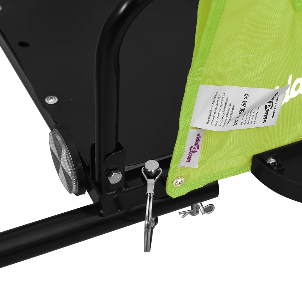 vidaXL Remorque de vélo vert tissu oxford et fer