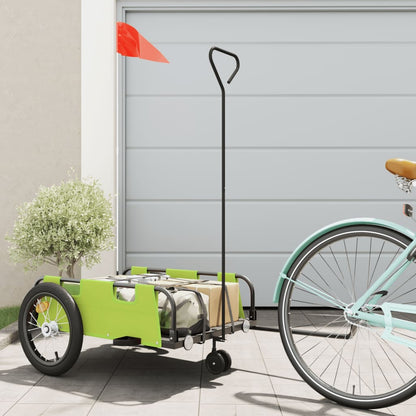 vidaXL Remorque de vélo vert tissu oxford et fer
