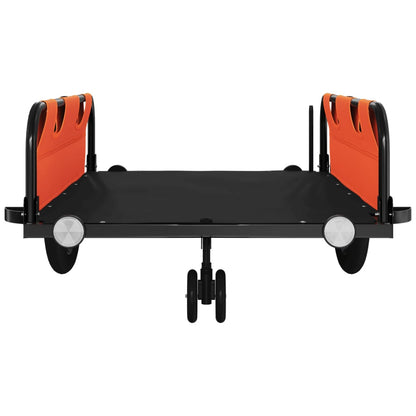 vidaXL Remorque de vélo orange et noir tissu oxford et fer