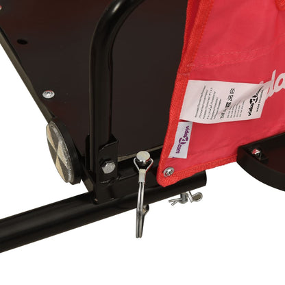 vidaXL Remorque de vélo rouge et noir tissu oxford et fer