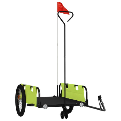 vidaXL Remorque de vélo vert et noir tissu oxford et fer