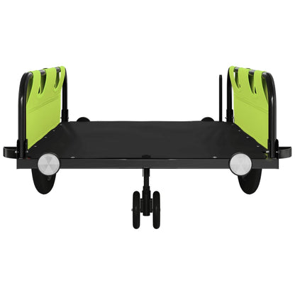vidaXL Remorque de vélo vert et noir tissu oxford et fer