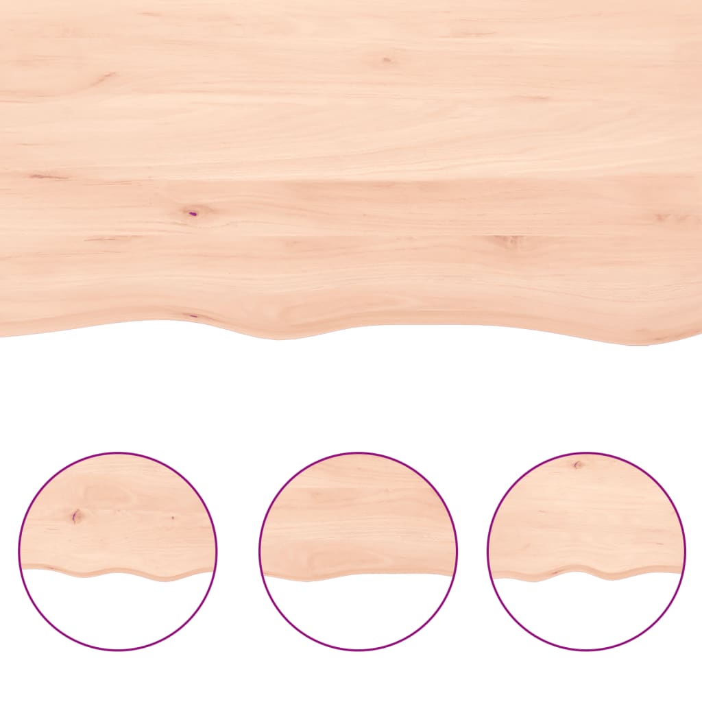 vidaXL Comptoir de salle de bain 60x40x(2-4) cm bois massif non traité