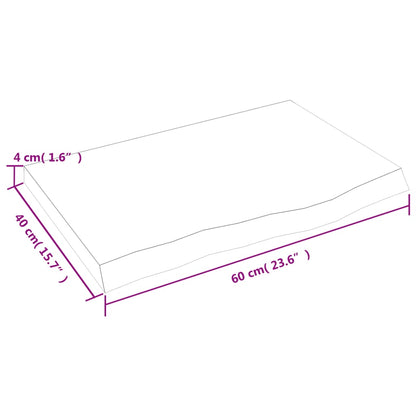 vidaXL Comptoir de salle de bain 60x40x(2-4) cm bois massif non traité