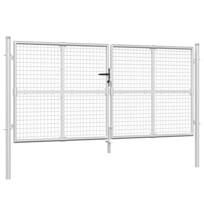 vidaXL Portal de jardin maille argenté 300x175 cm acier galvanisé