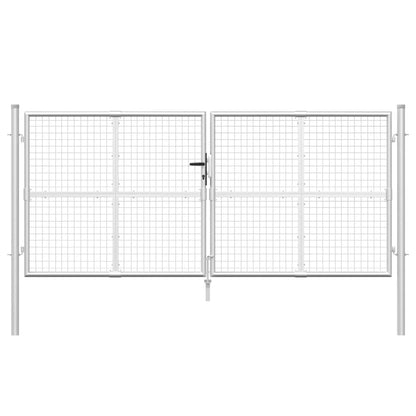 vidaXL Portal de jardin maille argenté 300x175 cm acier galvanisé