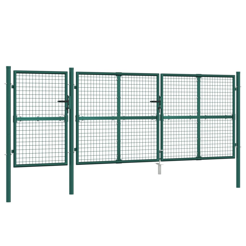 vidaXL Portal de jardin maille vert 400x175 cm acier galvanisé