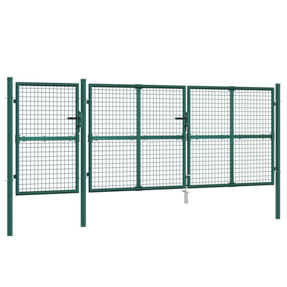 vidaXL Portal de jardin maille vert 400x175 cm acier galvanisé