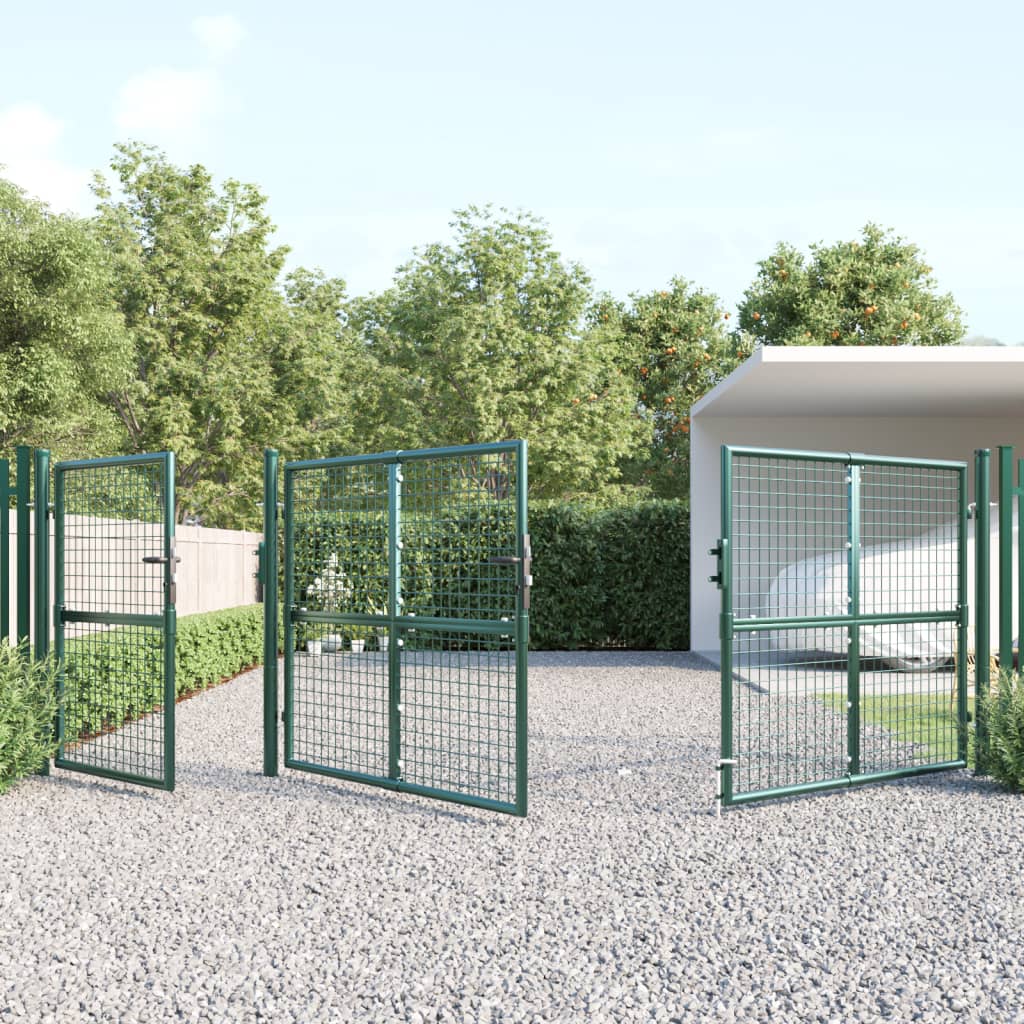 vidaXL Portal de jardin maille vert 400x175 cm acier galvanisé