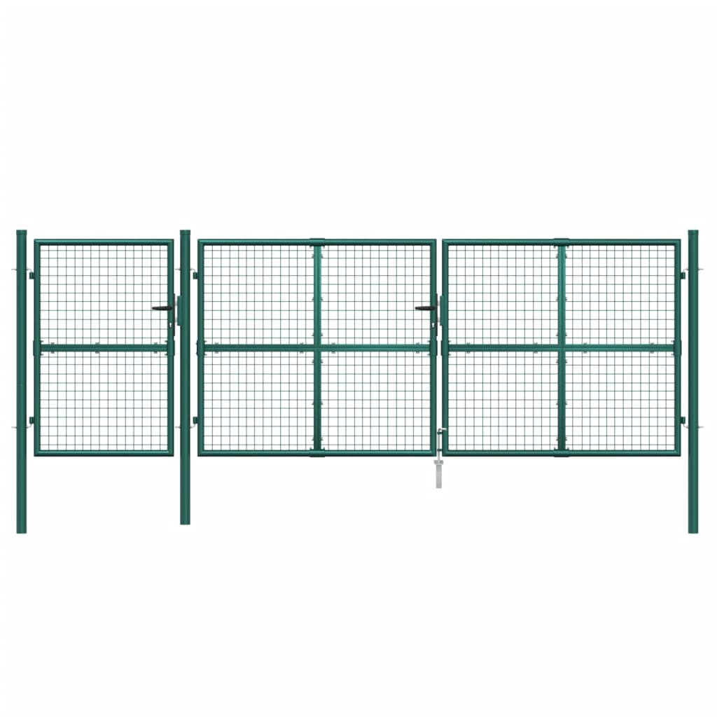 vidaXL Portal de jardin maille vert 400x175 cm acier galvanisé